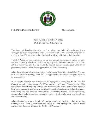 India Adams-Jacobs Named Public Service Champion 1